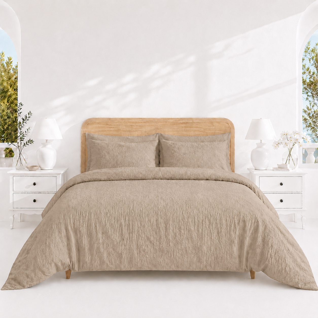 100% Italian Washed Linen White