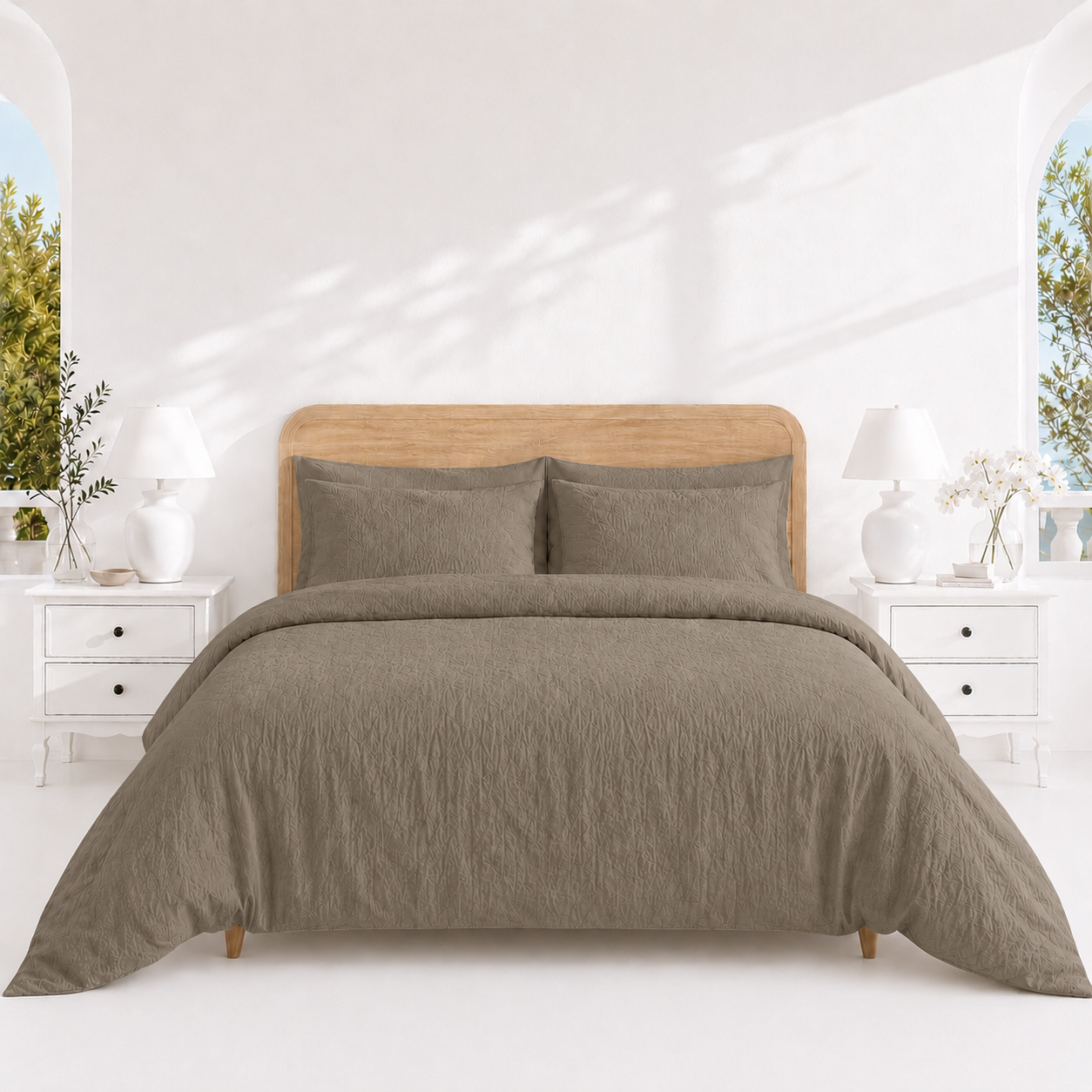 100% Italian Washed Linen White