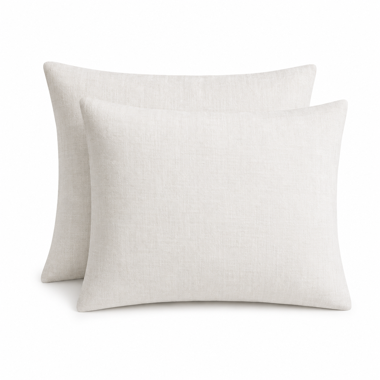 100% Italian Washed Linen White