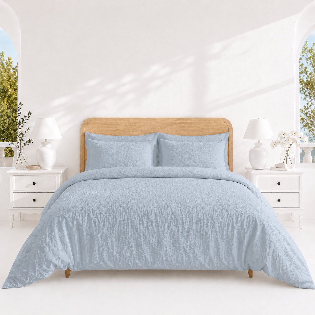 100% Italian Washed Linen White